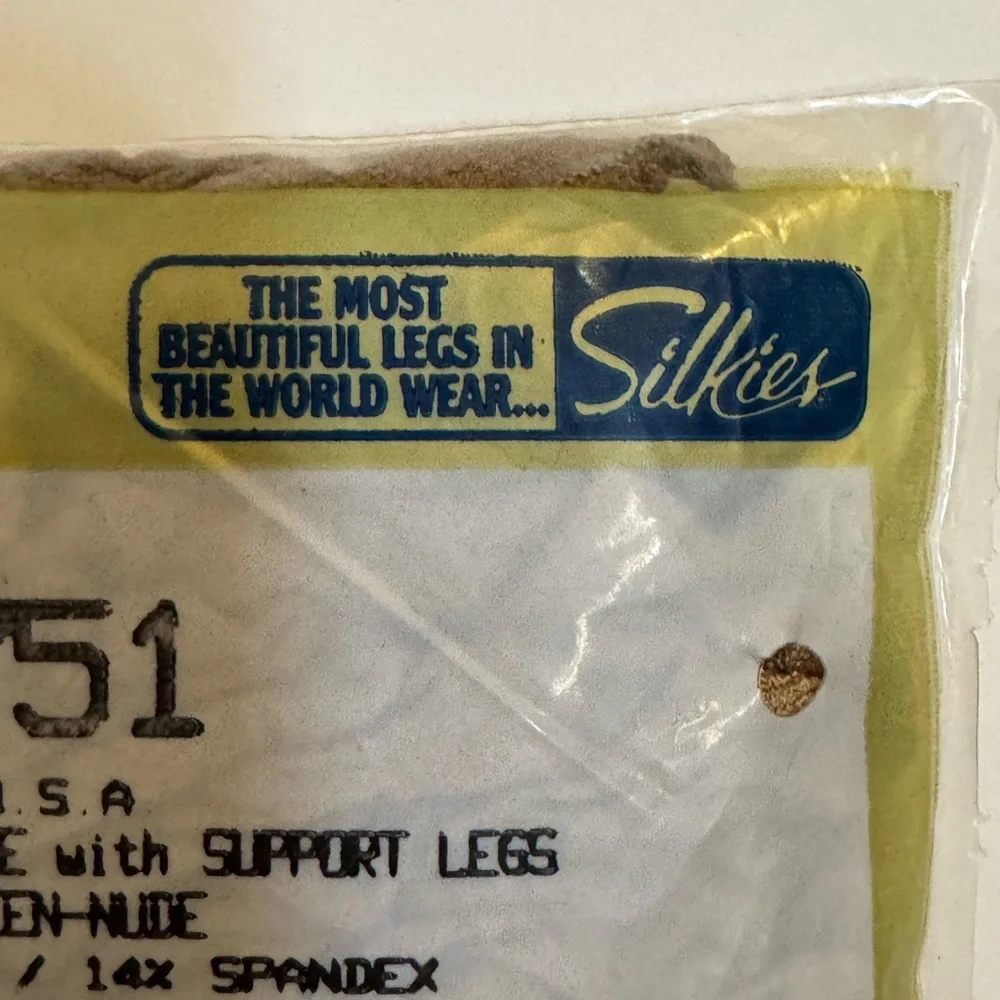Silkies Pantyhose Tights Nylons Queen XL Nude Control Top #759 Made In The USA‎